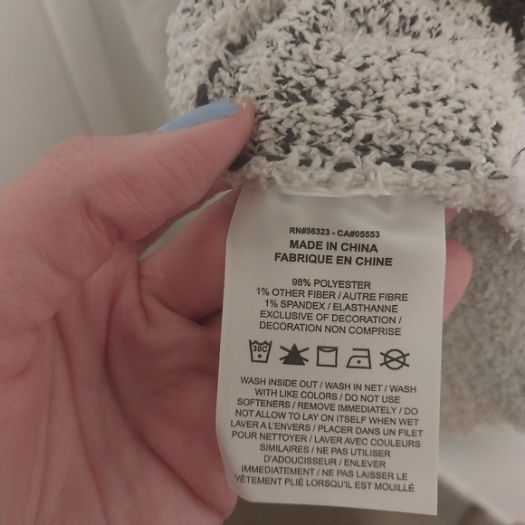 Nike Phoenix Cream and Charcoal Gray Boucle Long Cardigan Size Small - Picture 6 of 9